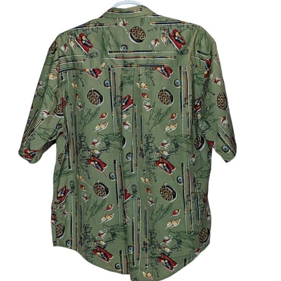 IVY CREW CLASSICS Fishing Themed Short Sleeve Button Down Shirt Size XXL - Picture 10 of 12